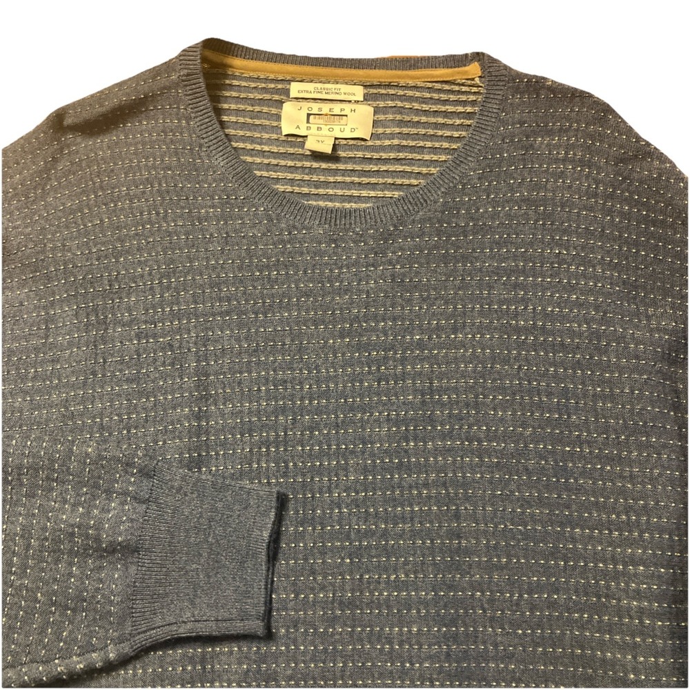 Joseph Abboud Sweater Mens 3XL Navy Blue Merino Wool Long Sleeve Pullover‎